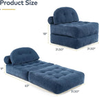 Convertible Corduroy Floor Sofa, 3-in-1 Folding Lazy Sofa Bed - Image 2