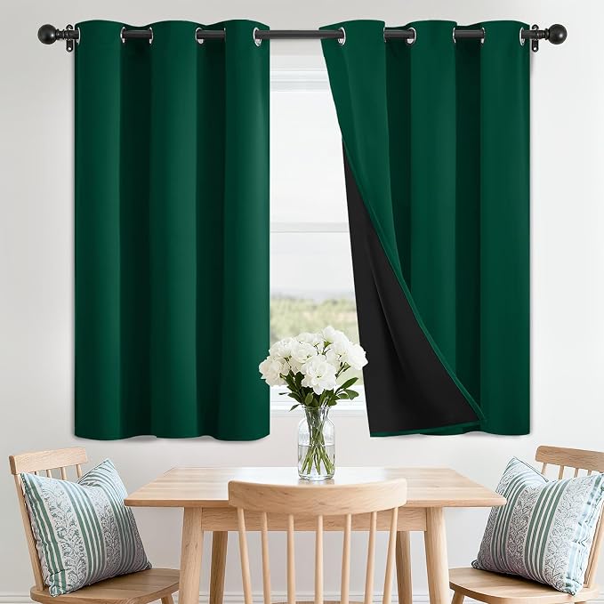 SimpleHome Dark Green 100% Blackout Curtains Room Darkening Living Room 36 | by SimpleHome