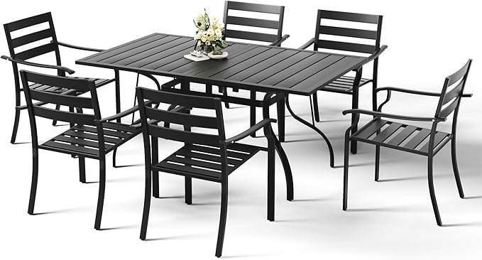 HOMREST 7 Piece Outdoor Patio Dining Set by HOMREST