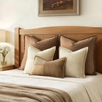 MIULEE Cream Corduroy Decorative Euro Sham Pillow Covers 24x24 Inch - Image 3