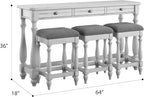 Wallace & Bay Mariano Oyster Shell 64" Wide Sofa Table - Image 3