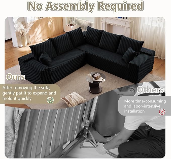 Sectional Cloud Couch for Living Room, Modular Floor Deep-Seat Sofa, Big Comfy - Image 4