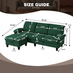 Sectional Sofa Couch for Living Room, Deep 3-Seater L Shaped Couches - Image 2