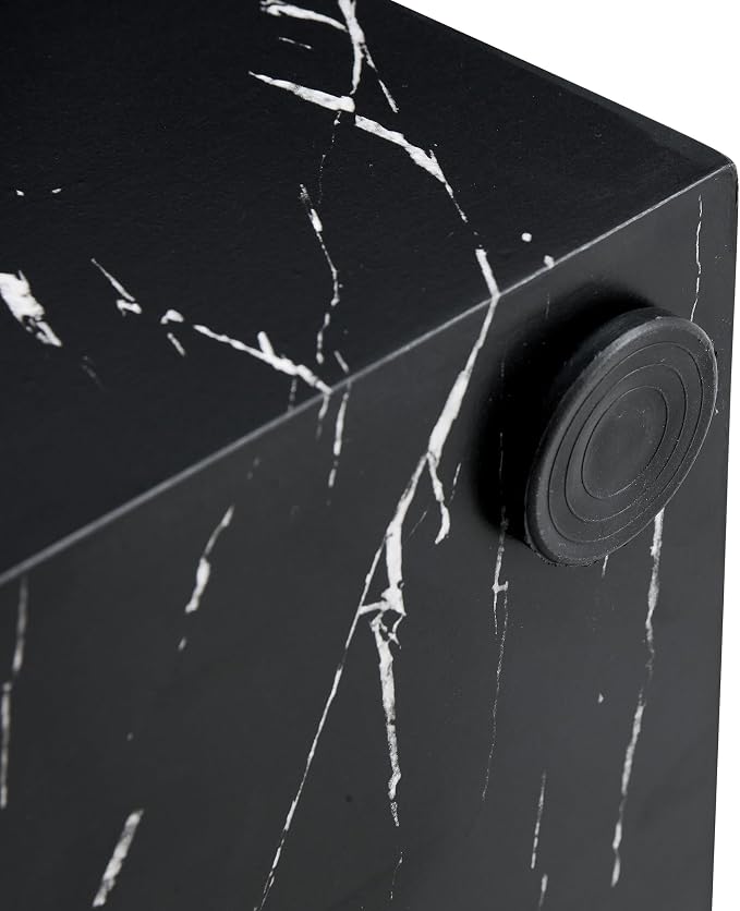 16'' Cube Coffee Table with Marble Stone Pattern, Square No Assembly End Table - Image 8