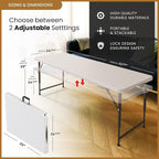 5.5 Feet ADJUSTABLE Foldable Table - Image 2