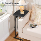 HOOBRO C-Shaped End Table with Charging Station, Adjustable Height Sofa Tray - Image 7