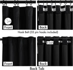 MIULEE Velvet Curtains 50W x 96L 2 Panels Black Blackout Curtains | Luxury - Image 3