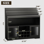 Loomie Wine Bar Cabinet with LED Lighted Liquor Bottle Display Shelf, Liquor - Image 2