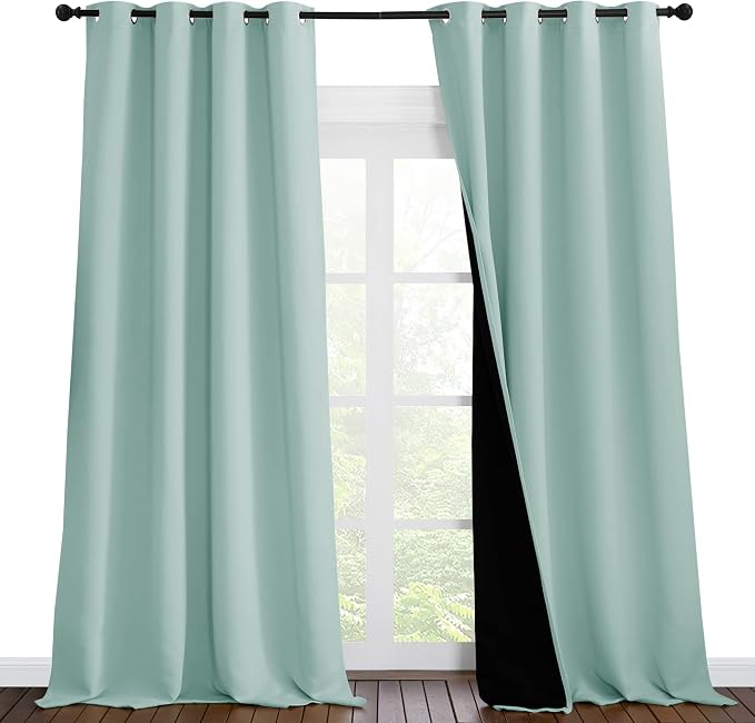 NICETOWN Full Shading Curtains for Windows, Super Heavy-Duty Black Lined by NICETOWN