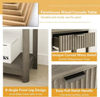 RUSTOWN Fluted Wood Console Table - Image 6