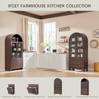 IFGET 71" Tall Arched Kitchen Pantry Cabinet, Wood Kitchens Storage Cabinets - Image 6