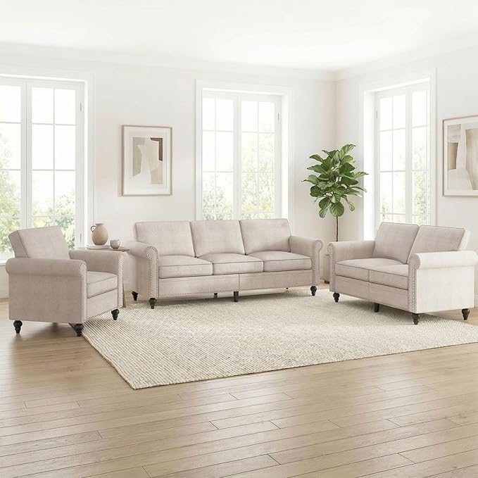 Living Room Sofa Sets 3 Piece, Modern 3 Seater Sofa and Loveseat Couch and - Image 7