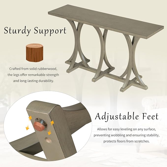 59.8'' Wooden Console Table - Image 6