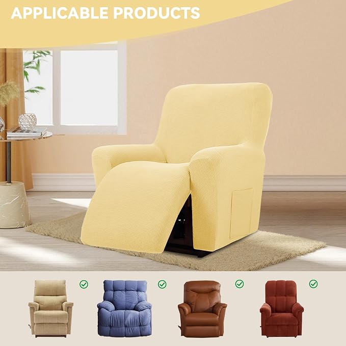 Cupuamon Recliner Chair Covers, Lazy Boy Recliner Covers Stretch Reclining - Image 5