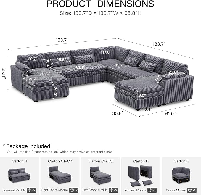 Belffin Large Modular Sectional Sofa - Image 2