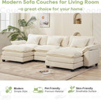Oprisen 120" Modular Sectional Sofa, Comfy Cloud Couch Sectional Sofa - Image 7