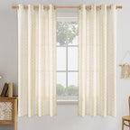 BGment Mustard Yellow Vintage Floral Linen Curtains - Image 9
