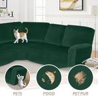 Arfntevss Sectional Recliner Couch Covers Velvet Corner Sectional Sofa Cover - Image 7