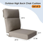 Unimatta Sunbrella Outdoor High Back Chair Cushion Seat Pads, 44 x 21 Inch - Image 6