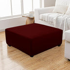 Super Stretch 40x40x15 inch Square Ottoman Cover- Soft Form Fit Ottoman Cover - Image 2