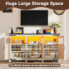 64" Large LED Farmhouse TV Stand - Image 5