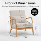 Mid Century Modern Accent Chair, Upholstered Corduroy Armchair - Image 2