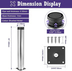 16 Inch Metal Furniture Legs Stainless Steel Adjustable Legs Silver Metal Legs - Image 5