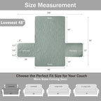 Sage Blue Loveseat Covers for 2 Cushion Couch, Water Repellent Slip Covers for - Image 7