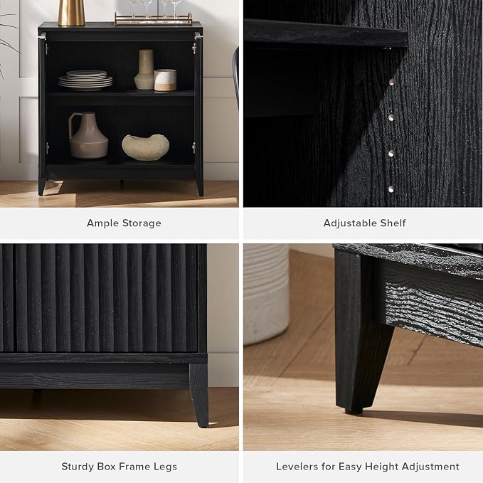 mopio Brooklyn Fluted Storage Cabinet, Modular Accent Buffet Sideboard - Image 4