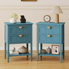22" Blue Accent Side Cabinets, Modern Wood Sideboard by YHFEXYT
