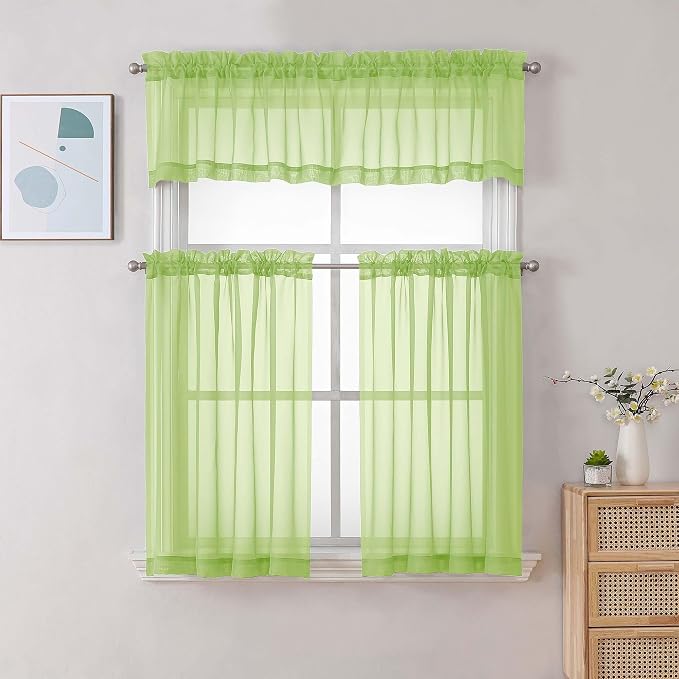 Chyhomenyc Sheer Valances for Windows, Light Filtering Small Window Curtains - Image 2