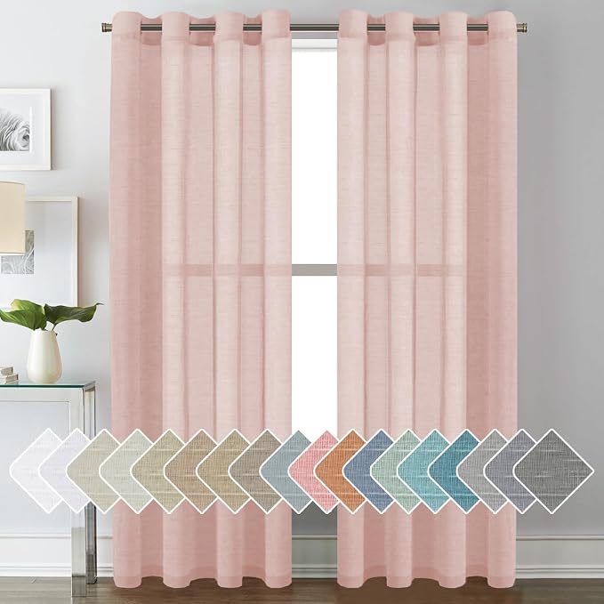 H.VERSAILTEX Linen Curtains Natural Blended Curtain Panels by HVERSAILTEX