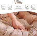 Tiita Lazy Chair with Ottoman, Khaki Modern Large Accent Chair, Comfy Leisure - Image 9