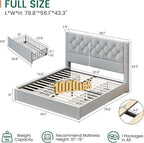 LARMACE Full Size Bed Frame Upholstered Platform Bed - Image 2