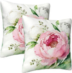 Peony Flower Pillow Covers 18x18 Set of 2, Floral Throw Pillow Covers Outdoor - Image 7