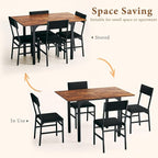 HUAHUU Dining Table Set for 4, Extendable Kitchen Table Cushion Chairs Set of 4 - Image 5