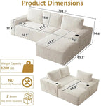 104" Cloud Sectional Couch L-Shaped - Image 2