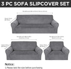 Peryiter 3 Pcs Couch and Loveseat Covers Set Sofa Cover - Image 2
