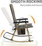 TIMBER RIDGE Outdoor Folding Rocking Chair, Hard Armrests - Image 6