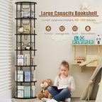 ALLSTAND 6 Tier Rotating Bookshelf, 360 ° Display Stackable Spinning Bookshelf - Image 6