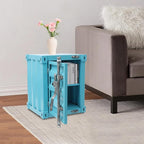 Side Table, Industrial Metal Container Cabinet, Wrought Iron Container Side - Image 2
