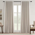 Topfinel Boho Black Out Linen Curtains 86 Inch Length 2 Panels Set by Topfinel
