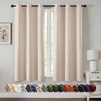 MIULEE Blackout Curtains for Bedroom 2 Panels 40 x 45 Inch Long Champagne | by MIULEE