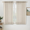 MIULEE Cream Linen Curtains 52x63 Inch 2 Panels by MIULEE