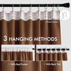 MIULEE Cappuccino Brown Back Tab Blackout Curtains 52"x90" Long 2 Panel Set | - Image 3