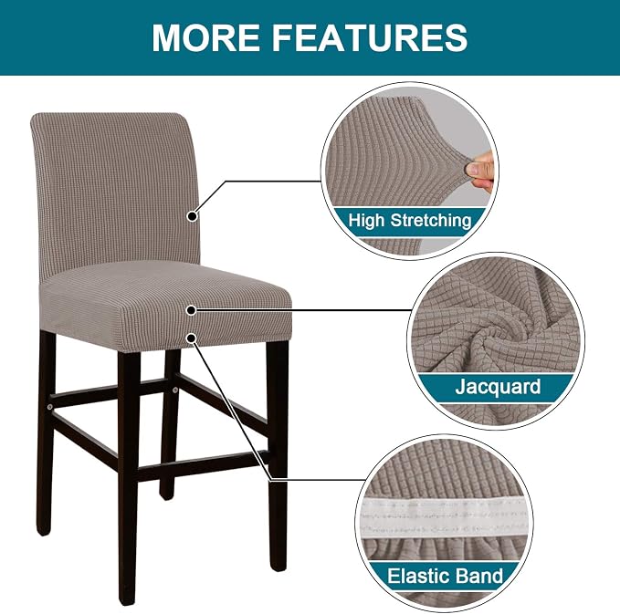 Turquoize Stretch Bar Stool Cover Counter Stool Pub Chair Slipcover - Image 4