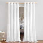NICETOWN Linen Flax Semi Sheer Curtains 92" Length, Grommet Window Treatments by NICETOWN