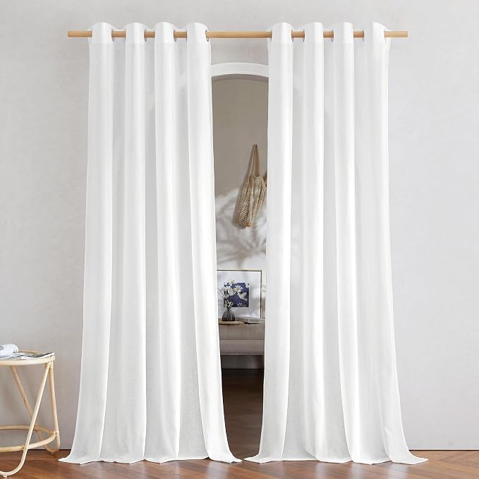 NICETOWN Rustic Linen 144 inch Long Curtains by NICETOWN