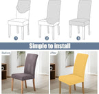BIETYONE Stretch Dining Chair Covers Set of 6, Soft Removable Washable Kitchen - Image 4