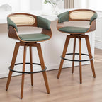 Set of 2 Rattan Swivel Bar Stools by KUNZENTLIVING